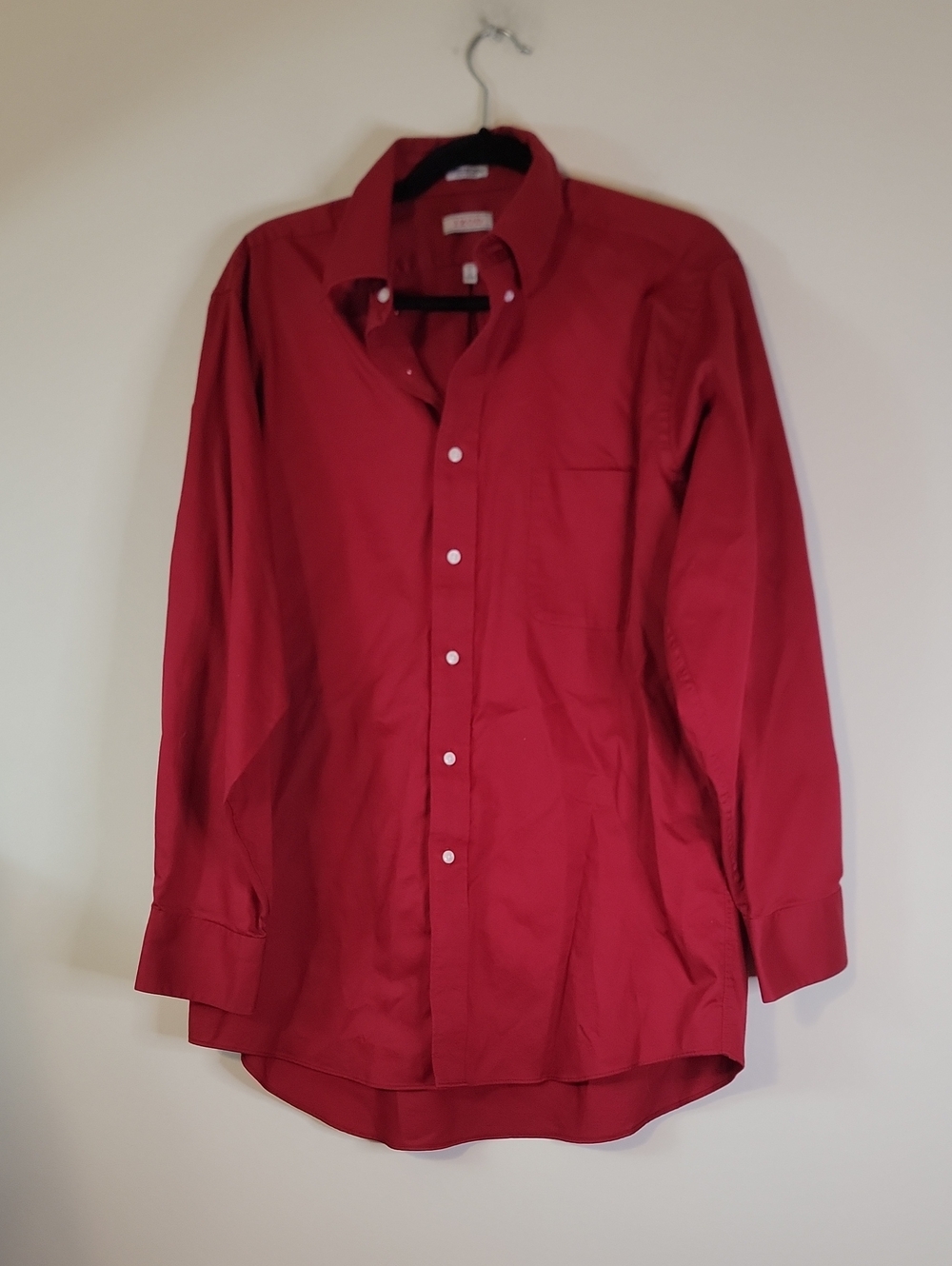 Izod Men's Deep Red Button-Up Dress Shirt